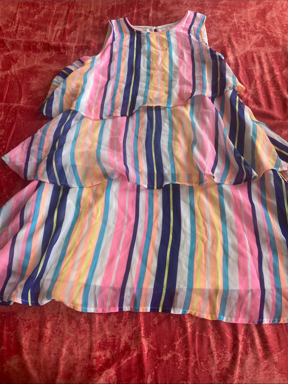 Gymboree Colorful Vertical Stripe Tiered Dress